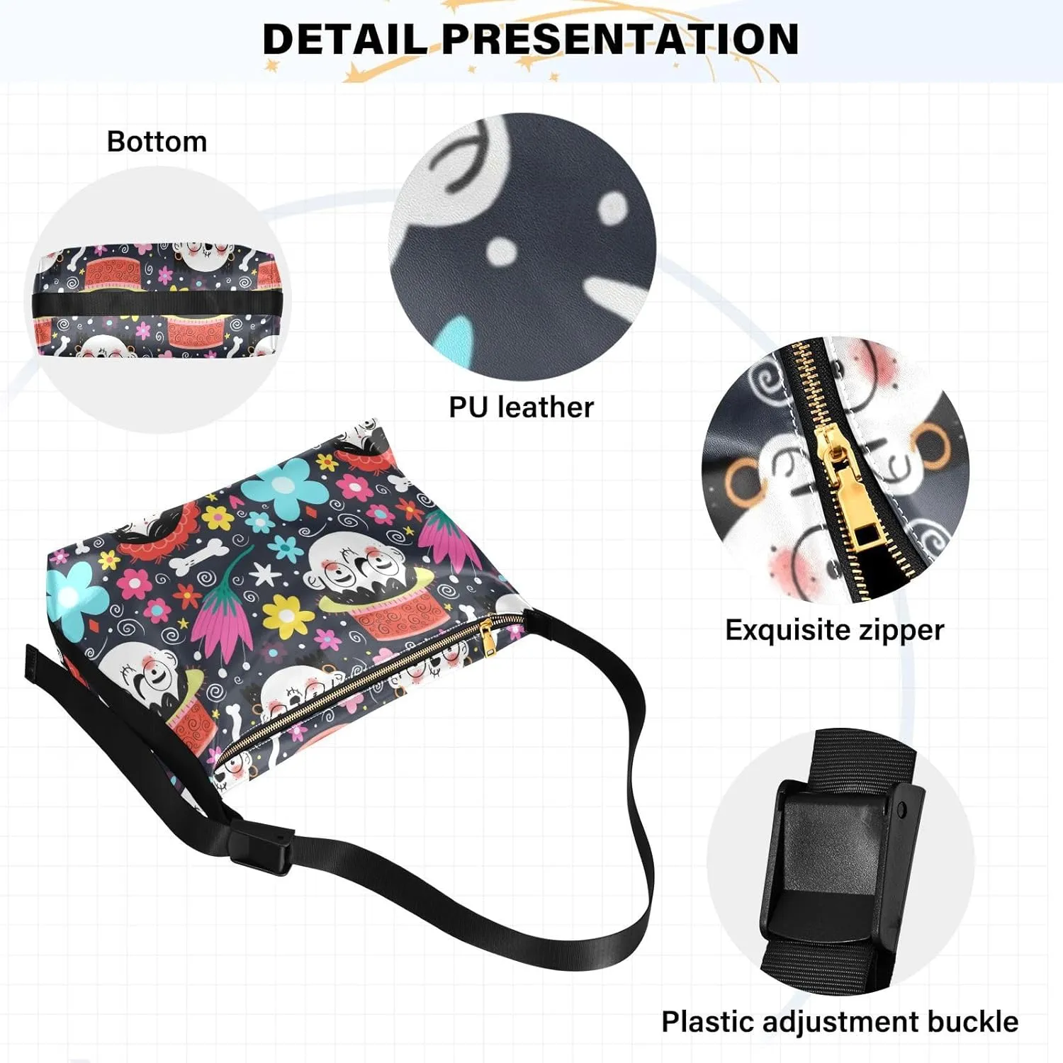 Leather Crossbody Shoulder Tote Bag for Women and Men W/Multi-pocket Casual Purse Messenger Bags Travel Work Multicolor 1