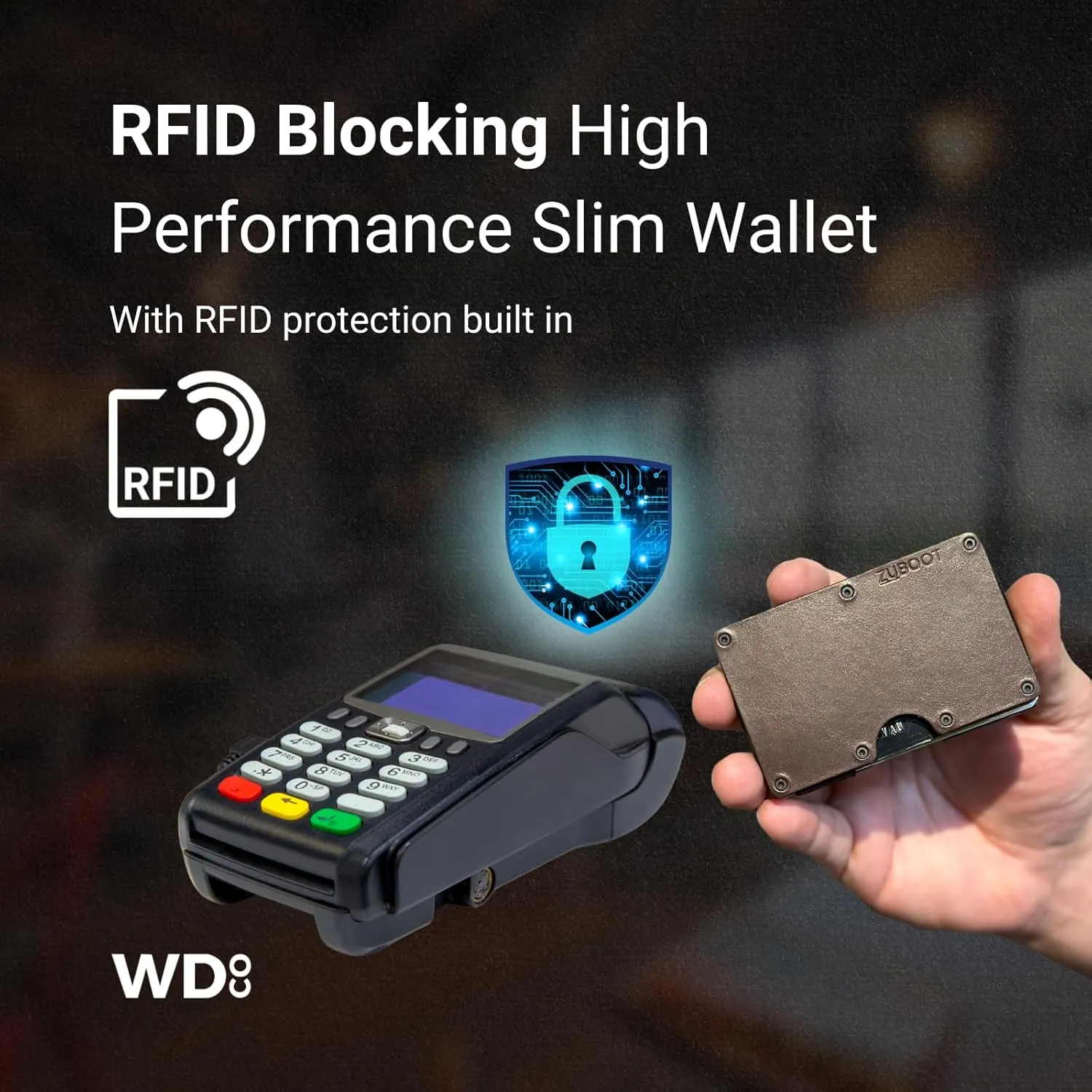 Leather RFID Wallet for Men – Slim Minimalist Front Pocket Wallet with Built-In Metal Cash Clip – Durable Brown Leather Card Holder for 16 Cards & Bills, RFID Protection (Brown, Cash Clip)