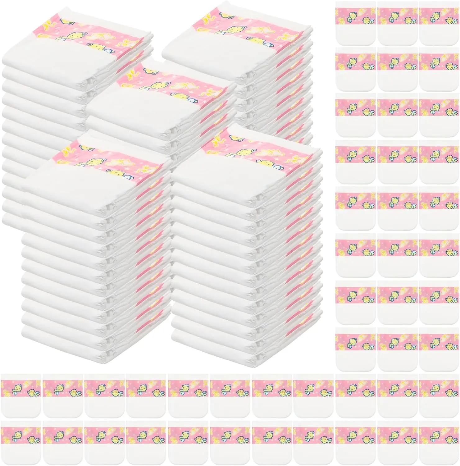 Libima 80 Pack Baby Doll Diapers Paper Reborn Doll Diapers Refill for 18-24 Inch Newborn Dolls Accessories Underwear Underpants, Ages 12 and Above, Dolls are Not Included