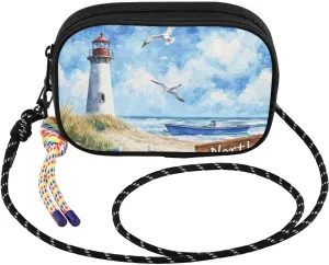Lighthouse Beach Sky Small Crossbody Bags for Women Cell Phone Purses Women's Shoulder Handbag Wallet Purse