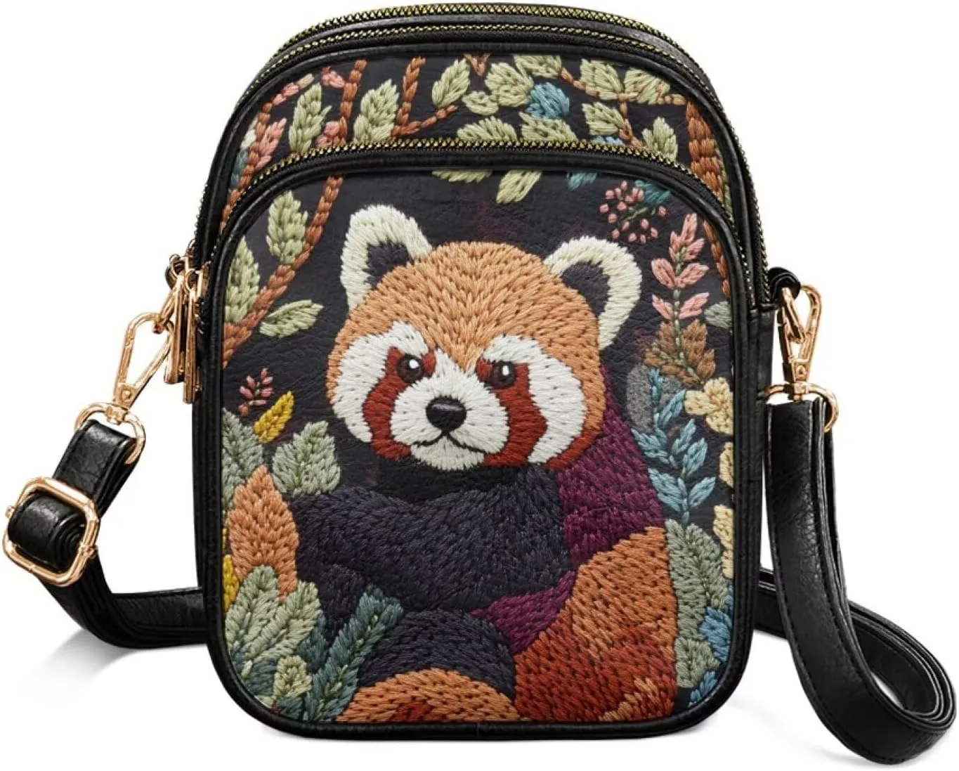Lightweight Crossbody Bag with Adjustable Strapfor Women Ladies with Three Compartment