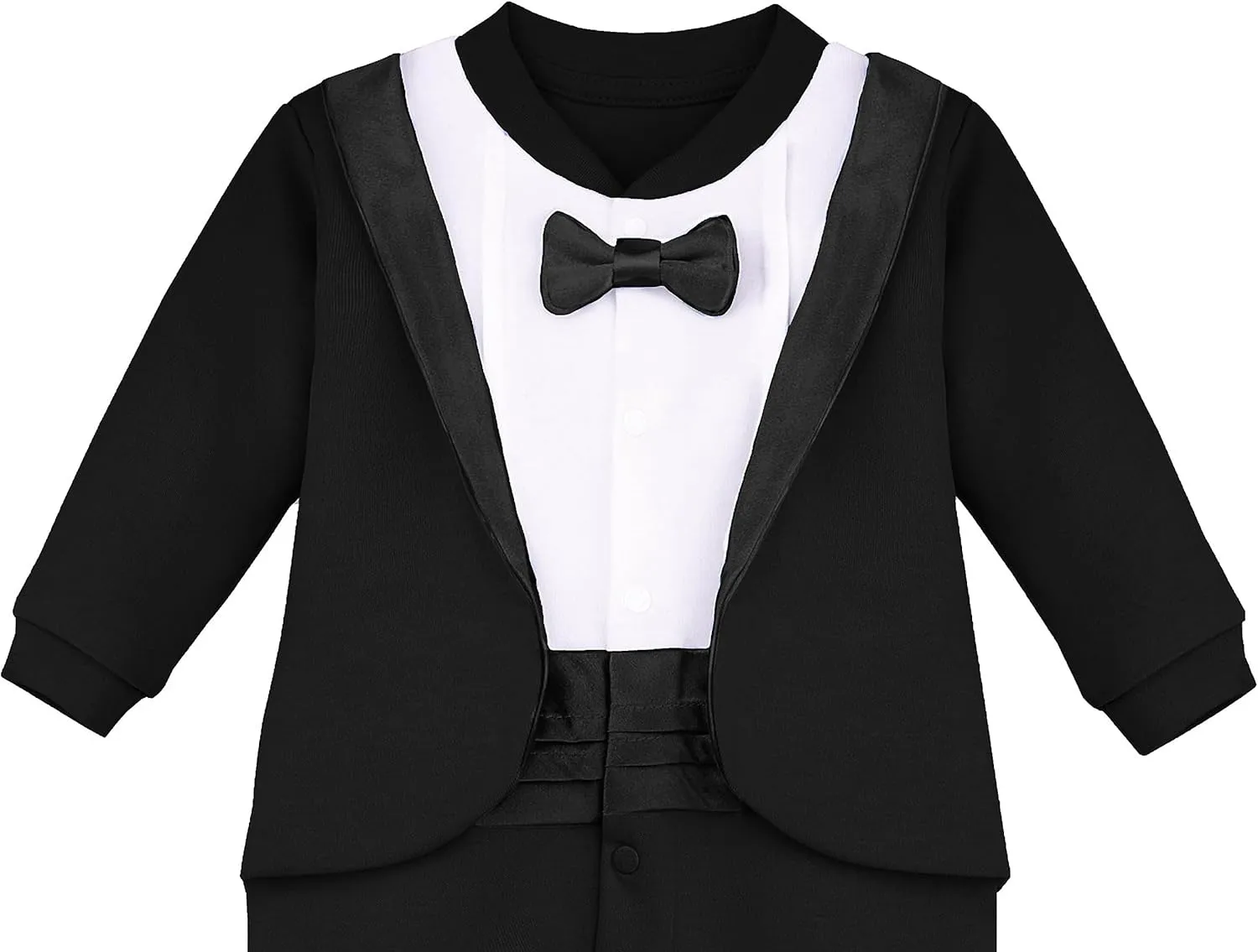 Lilax Baby Boy Gentleman Tuxedo Footie Christmas Holiday Outfit with Bow Tie