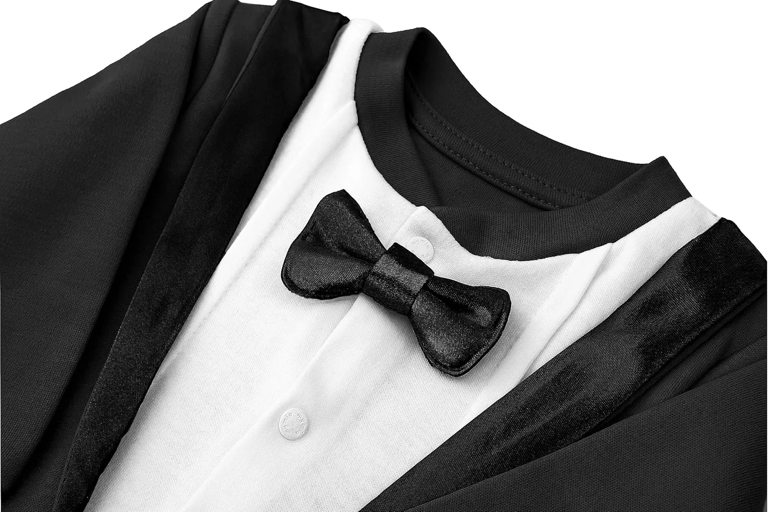 Lilax Baby Boy Gentleman Tuxedo Footie Christmas Holiday Outfit with Bow Tie