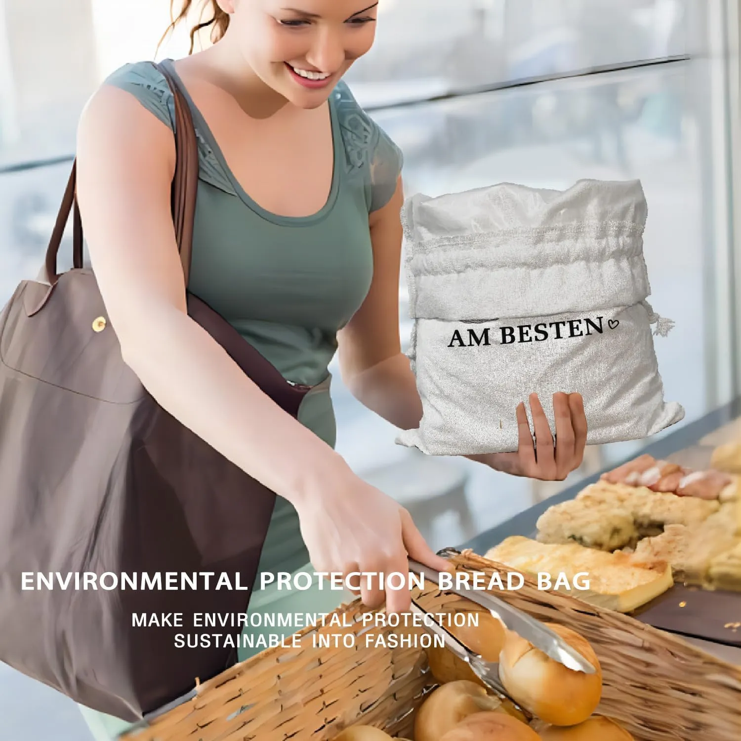 Linen Reusable Bread Bag for Homemade Sourdough Bread - 15.511.8, Perfect Baking & Birthday Gifts for Mom & Grandma
