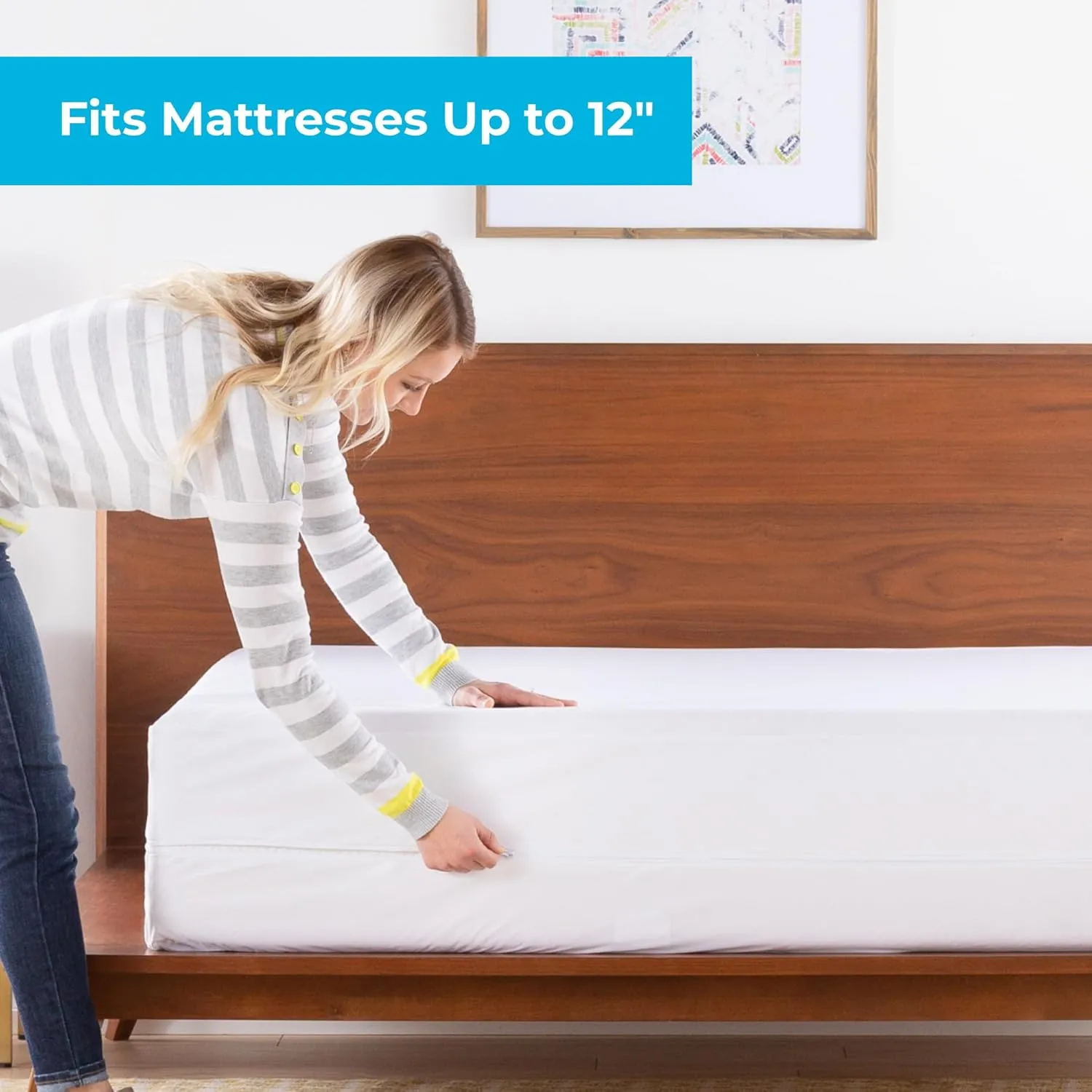 Linenspa Zippered Waterproof Mattress Encasement, Twin, Twin, White