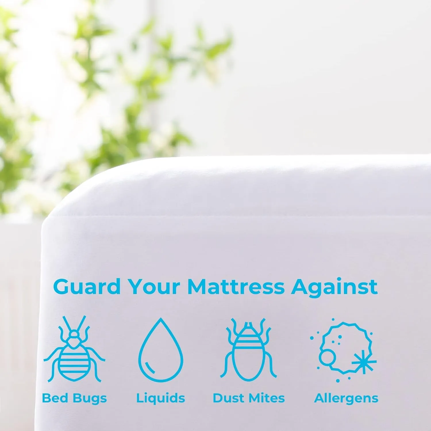 Linenspa Zippered Waterproof Mattress Encasement, Twin, Twin, White