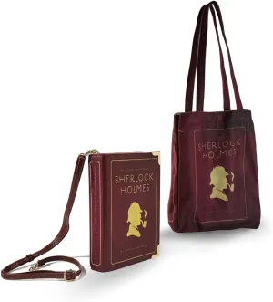 Literary Themed Bag Collection-Sherlock Holmes|Red Set|Stylish&Unique Tote&Bookcover Shoulder Bags |Canvas&Pu Leather |Literary Enthusiasts |Practical & Suitable For Various Occasions