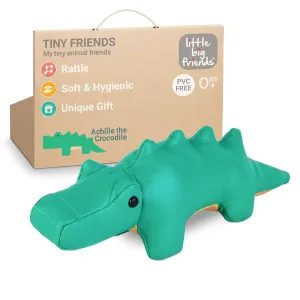 Little Big Friends Tiny Friends | Rattle Toy | Special Stuffed Animal | Easy to Clean | Achille The Crocodile