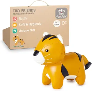 Little Big Friends Tiny Friends | Rattle Toy | Special Stuffed Animal | Easy to Clean | Tim The Tiger