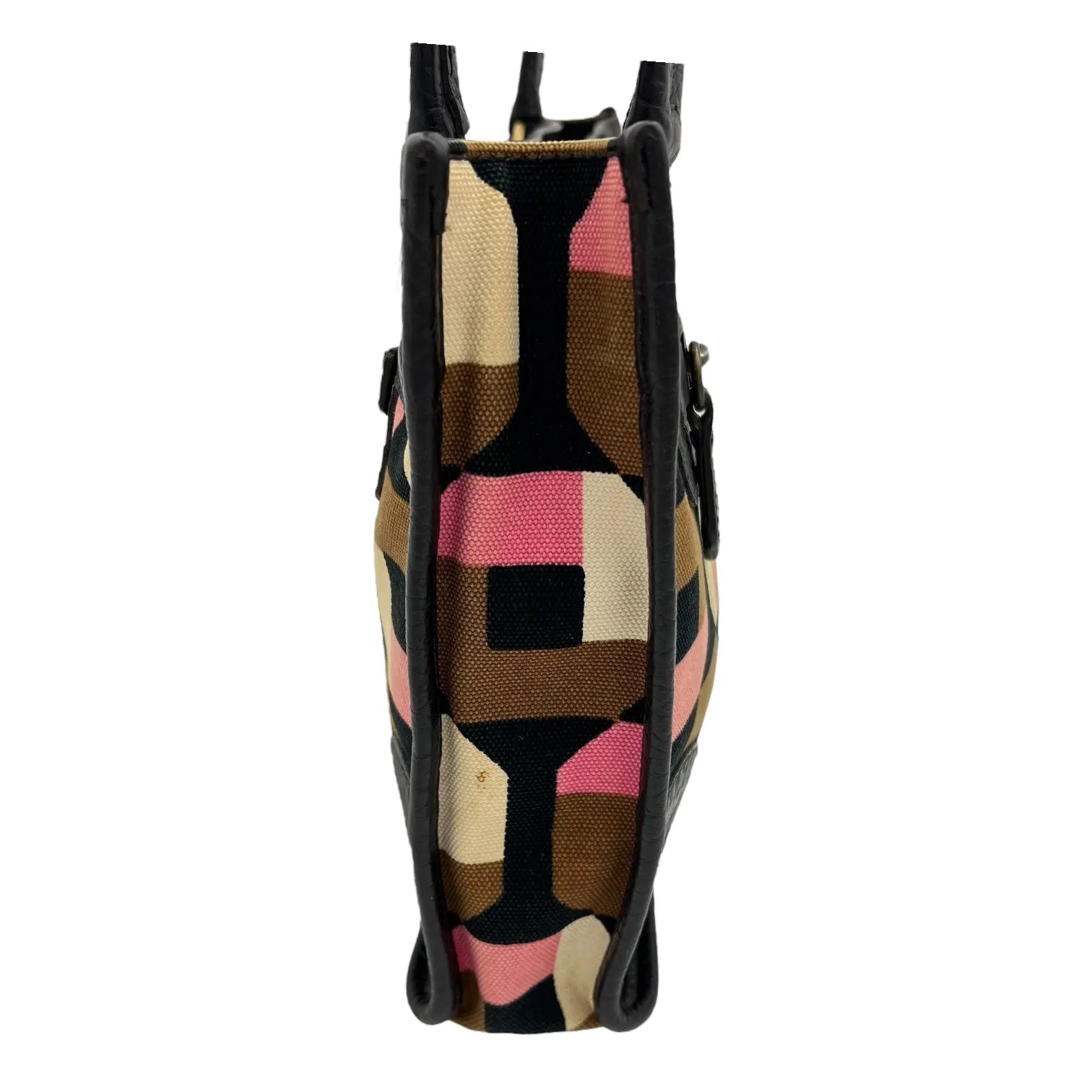 Logo Multi-colour Top Handle Bag in Canvas, Gold hardware