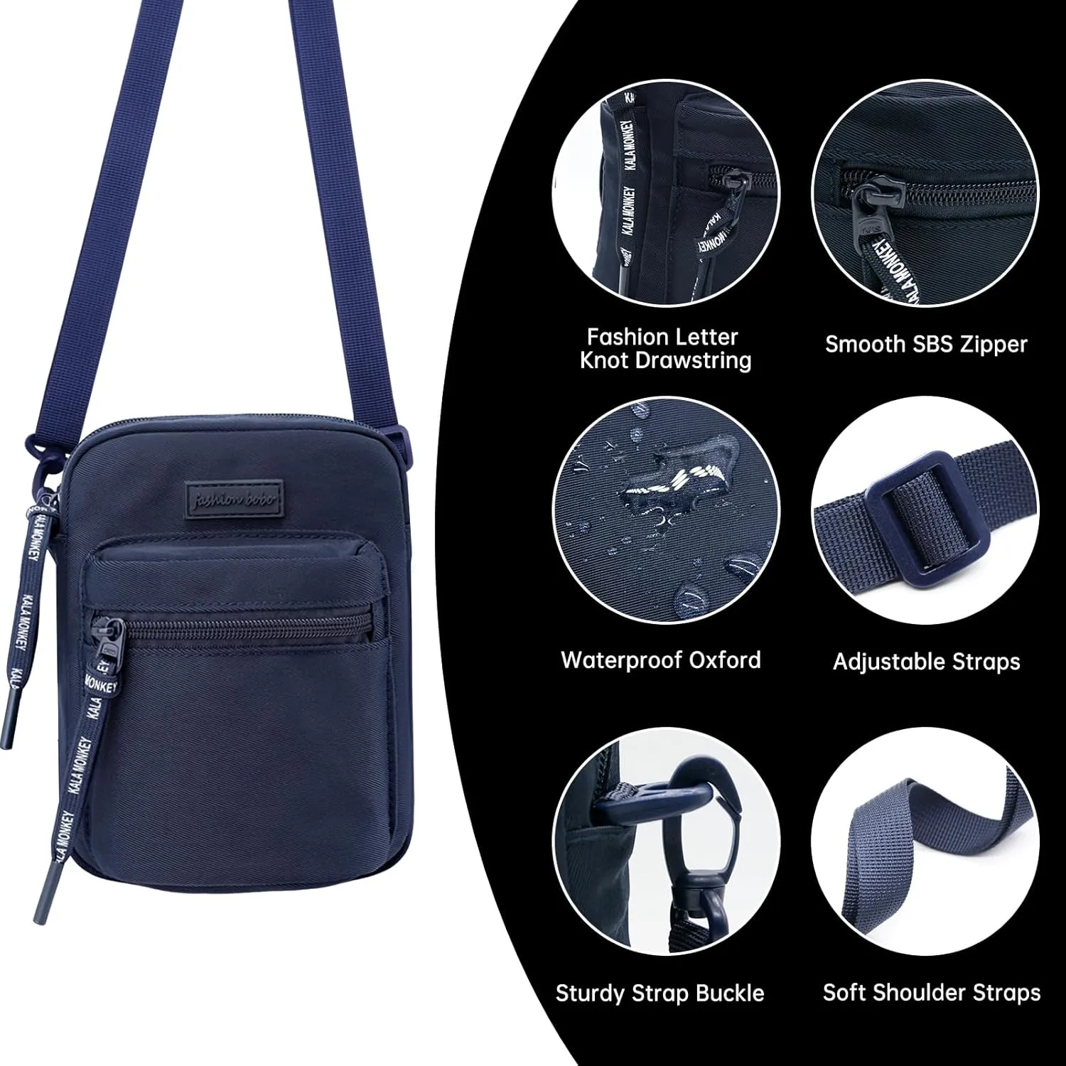 Long Keeper Crossbody Phone Bag - Women Men Travel Sling Bag Water Resistant Running Sport Cross Body Pouch Belt Waist Bag