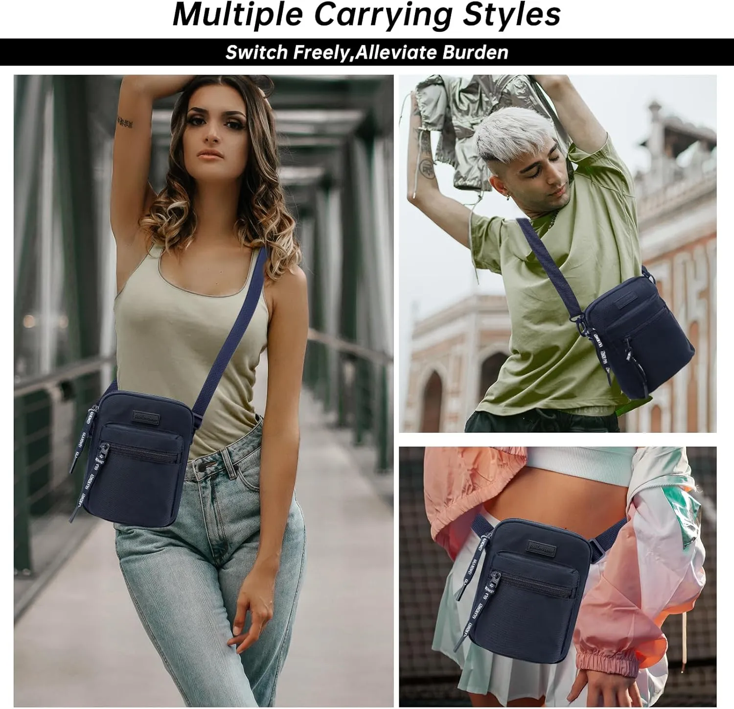Long Keeper Crossbody Phone Bag - Women Men Travel Sling Bag Water Resistant Running Sport Cross Body Pouch Belt Waist Bag