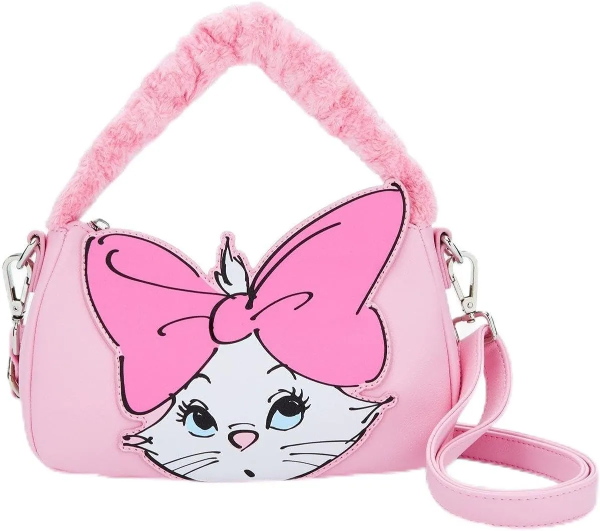 Loungefly Disney The Aristocats Marie Fuzzy Handle Crossbody Bag PINK NONE