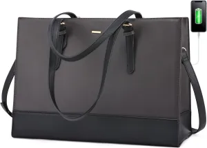 LOVEVOOK Laptop Tote for Women, Fashion Computer Bag 15.6 Inch Large Handbag, Shoulder Bag Purse for Business Work