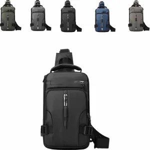Luckyabow Waterproof Crossbody Bag, 2025 New Luckyabow Waterproof Sling Bag Backpack For Women Men, For Hiking And Walking (Black)