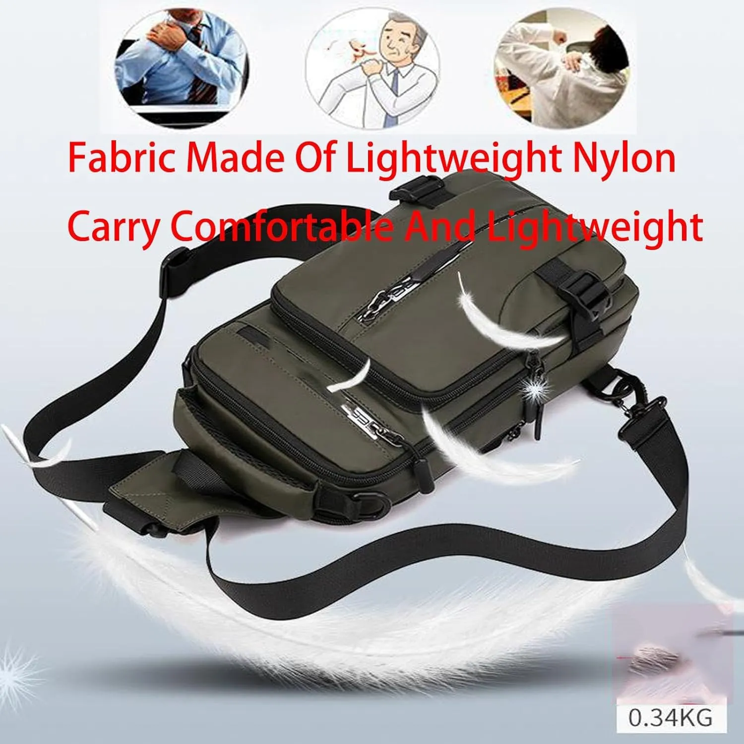 Luckyabow Waterproof Crossbody Bag, 2025 New Luckyabow Waterproof Sling Bag Backpack For Women Men, For Hiking And Walking (Black)