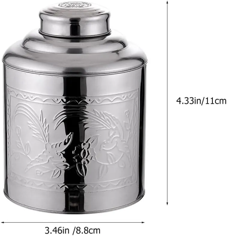 Luxshiny Tea Tin Canister Loose Leaf Tea Container Stainless Steel Tin Can Box with Airtight Lids 100g Tin Containers for Loose Tea Tea Bags