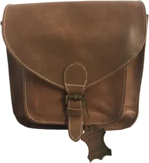 Madosh, Genuine Leather Crossbody Bag Women's Shoulder Satchel Crossover Purse Brown Everday Handbag