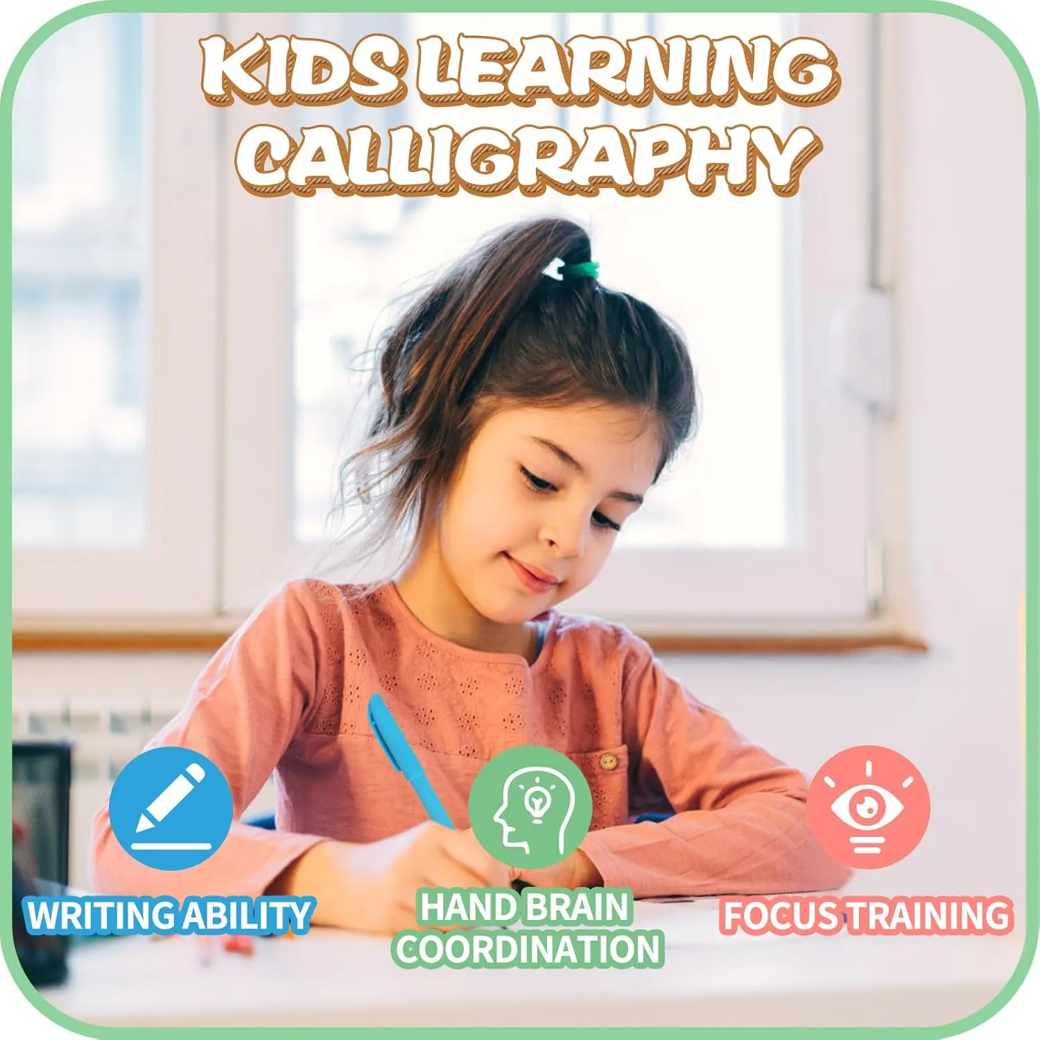 Magic Practice Copybook, Reusable Writing Practice Book, for Preschool Kids Age 3-8 ​Calligraphy 9.44in×6.29in(5 Books with Pens)