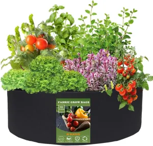 Maius Raised Garden Bed, 1550100 Gallon Grow Bags Felt Fabric Breathable Planting Container Grow Bag for Plants, Flower,Vegetables,Black,50 Gallon