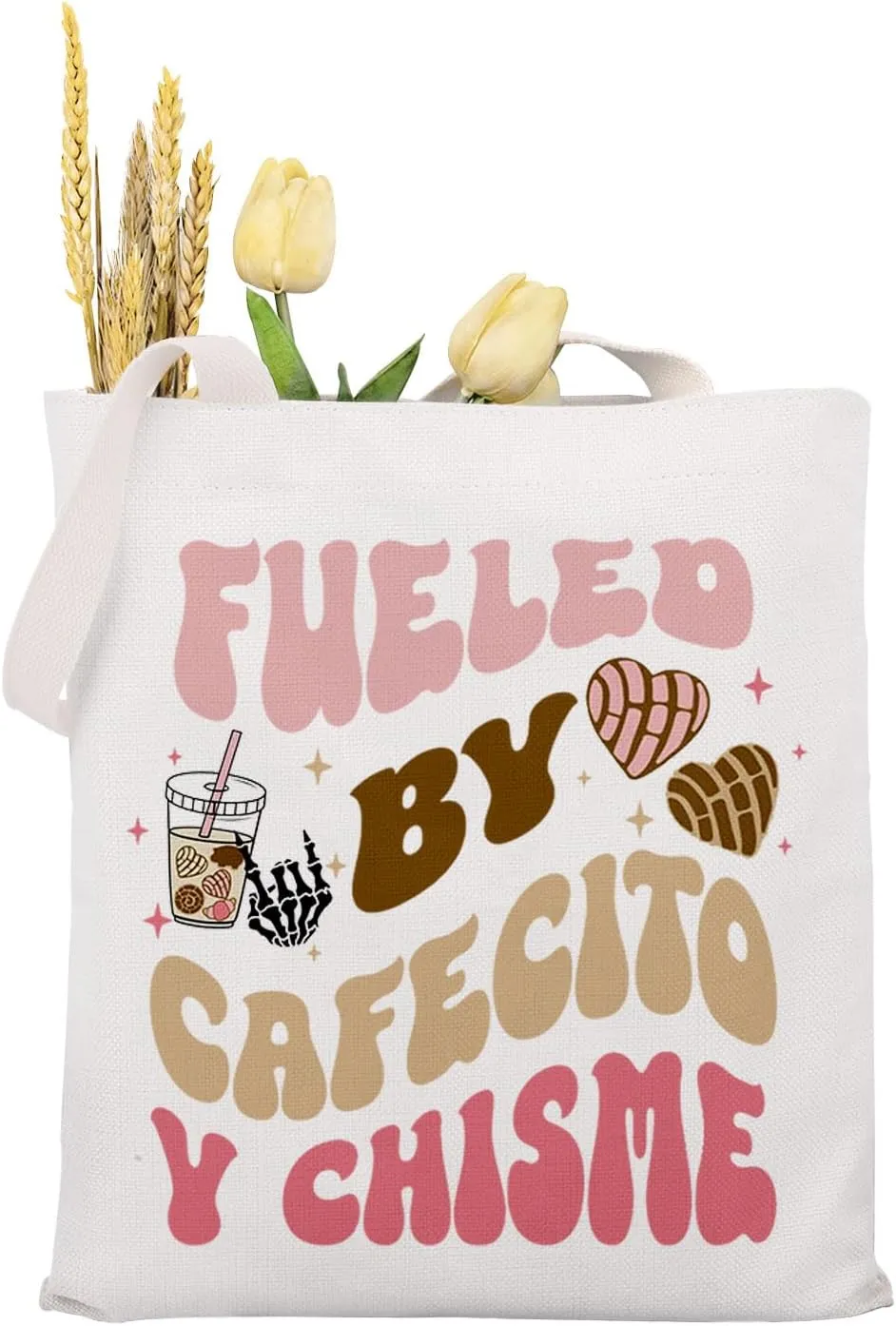 MAOFAED Canvas Tote Bag Pan Dulce Concha Lover Gift Shoulder Bag Handbag