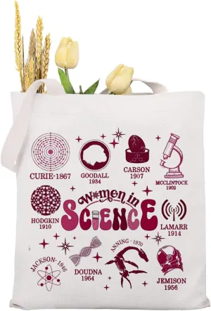 MAOFAED Scientist Tote Bag Science Teacher Gift Leb Tech Gift Biology Teacher Present, Stem Inspiration Quote