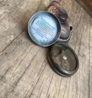 Maritime Antique Brass Magnetic Pocket Compass with Leather Case Vintage Decor