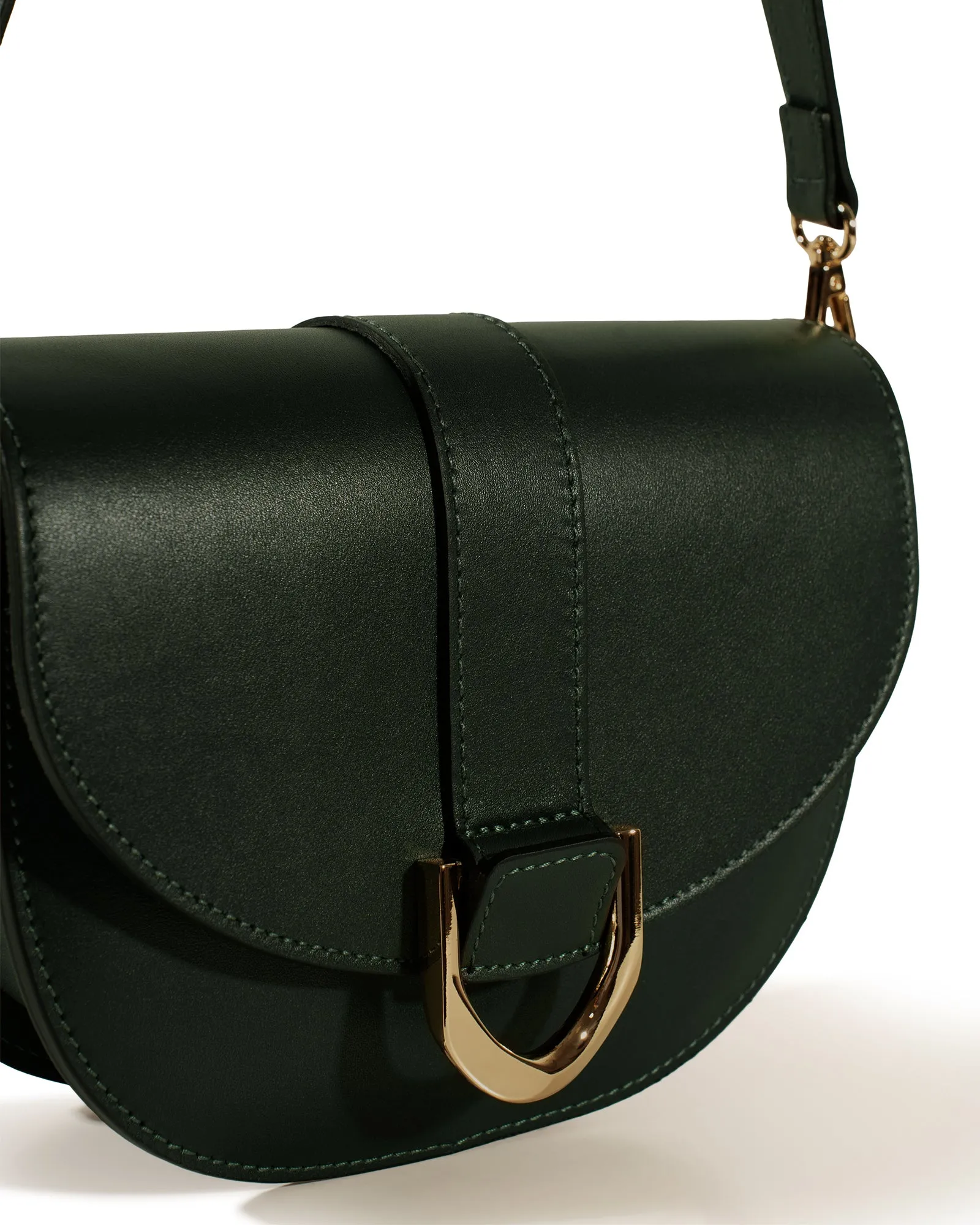 Marsala Leather Crossbody Bag - Forest