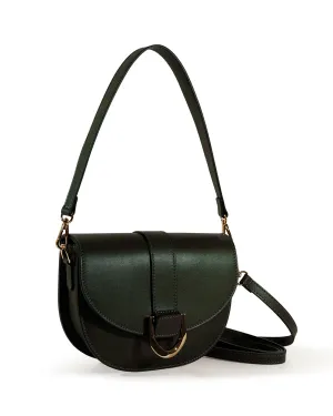 Marsala Leather Crossbody Bag - Forest