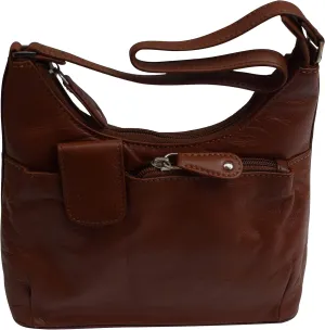 MARSHAL Small Ladies Purse Genuine Leather Multi-Pocket Shoulder Bag for Women