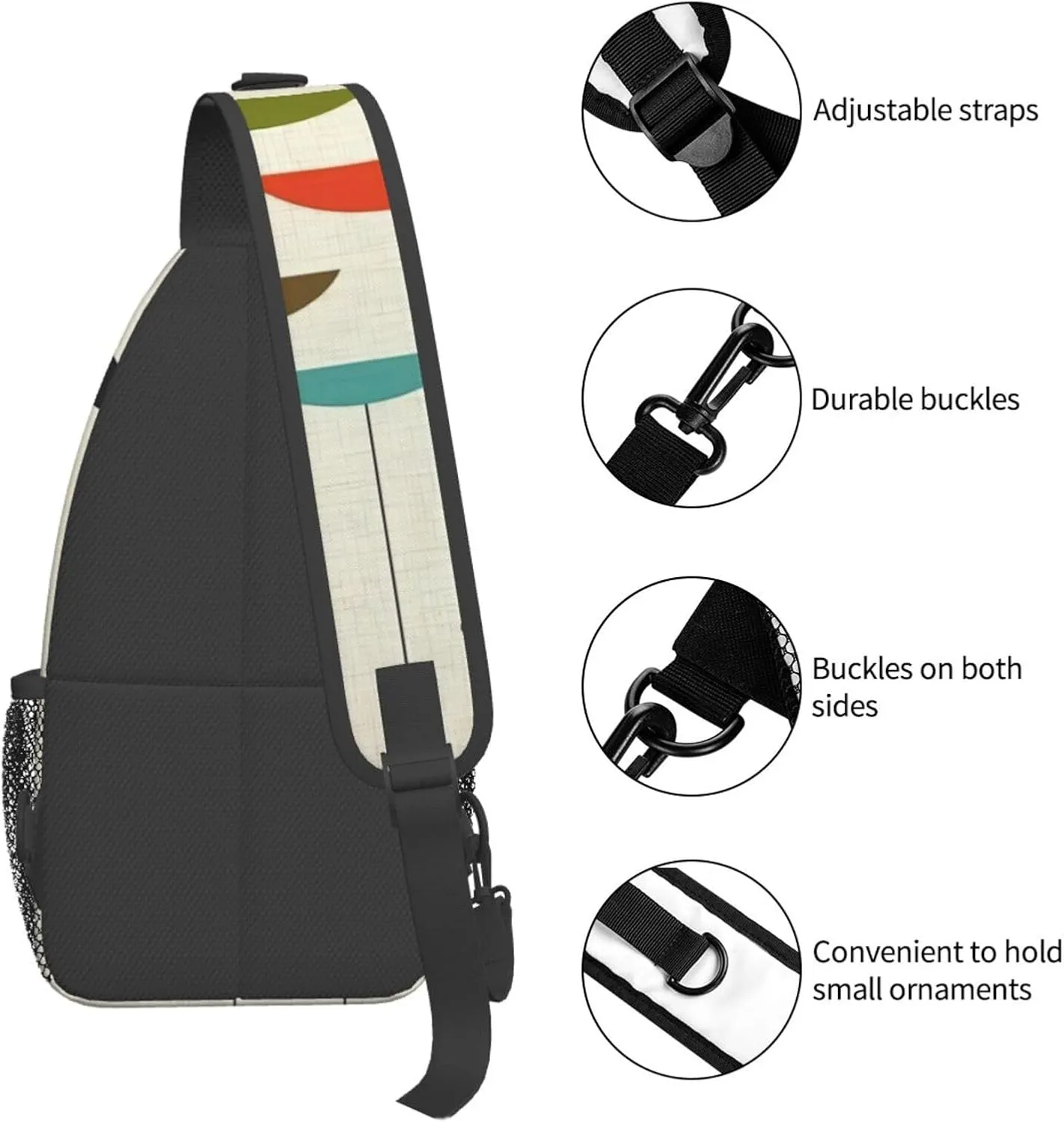 Math Formula Print Crossbody Sling Backpack For Women Men,Sling Bag Travel Hiking Chest Bag Daypack