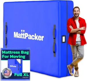 Mattress Bags for Moving – Reusable Extra-Thick Mattress Cover Protector Storage with 8 Handles Strong Zipper and Card Slot- Mattress Storage Bag for Moving - Moving Supplies (Full XL)