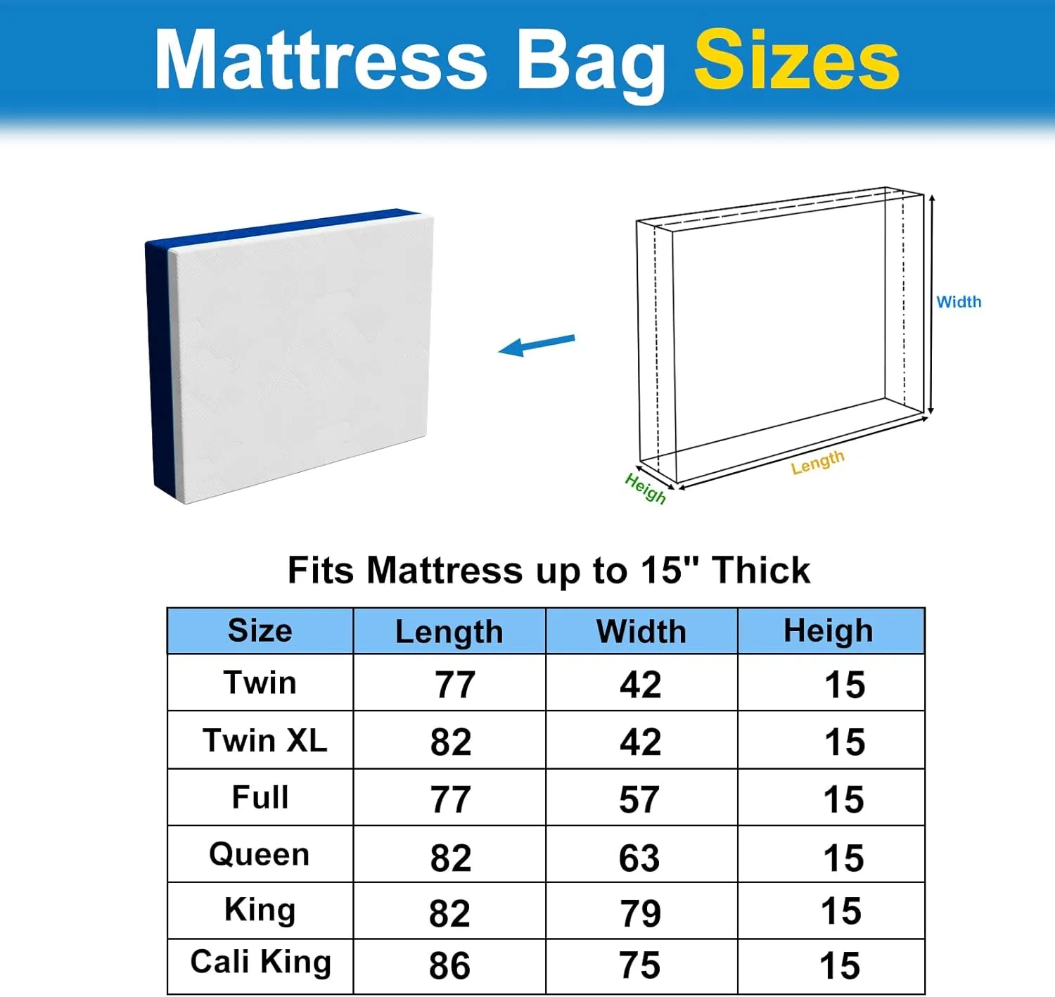 Mattress Bags for Moving, Reusable Heavy Duty Moving Supplies, Premium Mattress Protector with 8 Sturdy Handles, Durable Zipper & Waterproof Protection for Moving & Storage, King Size