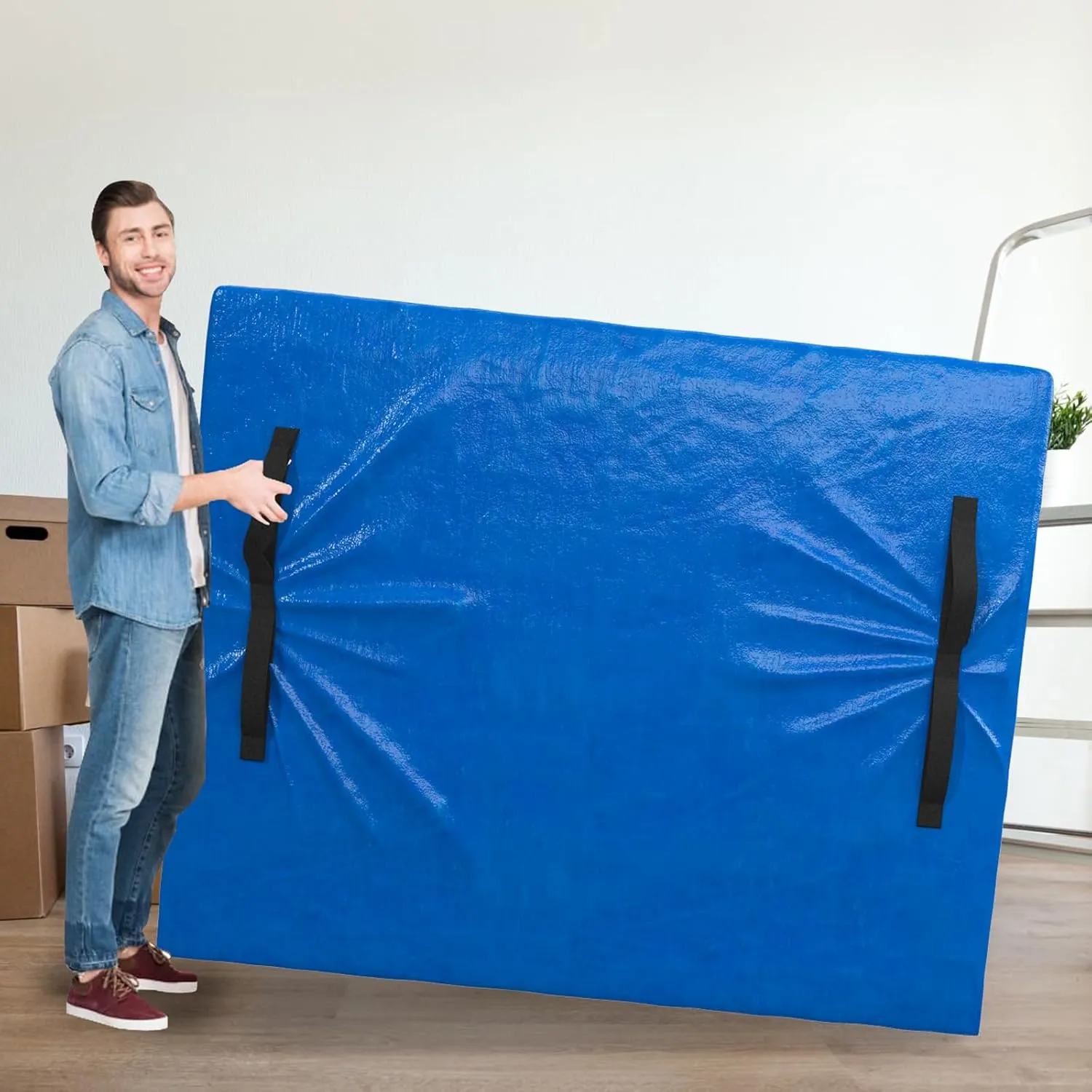 Mattress Bags for Moving, Reusable Heavy Duty Moving Supplies, Premium Mattress Protector with 8 Sturdy Handles, Durable Zipper & Waterproof Protection for Moving & Storage, King Size