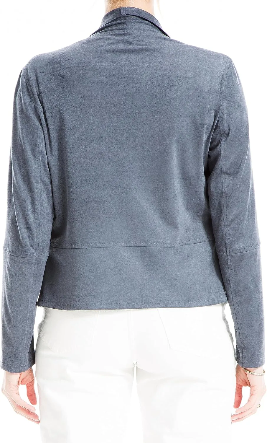 Max Studio Women's Faux Suede Short Drape Jacket
