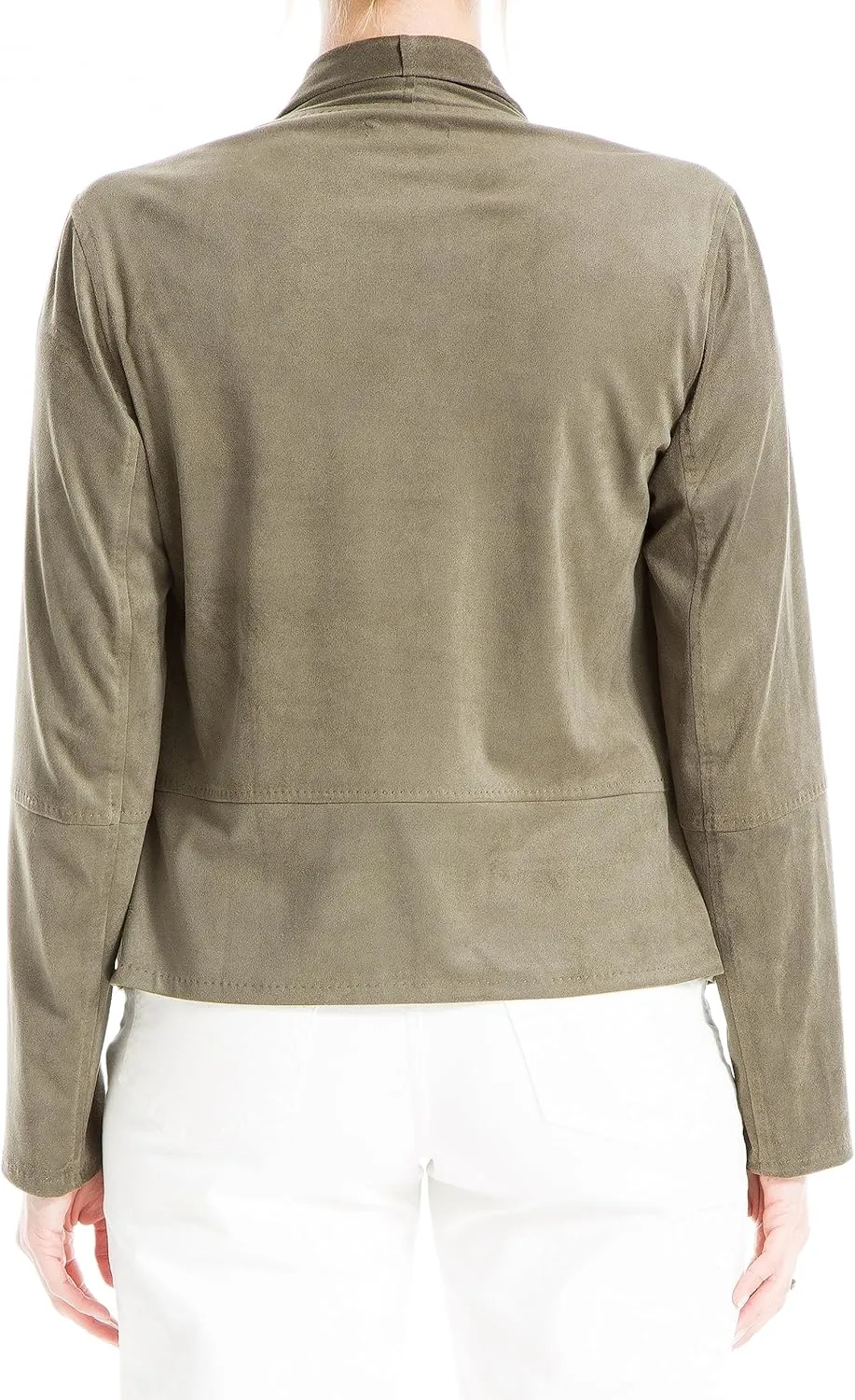 Max Studio Women's Faux Suede Short Drape Jacket