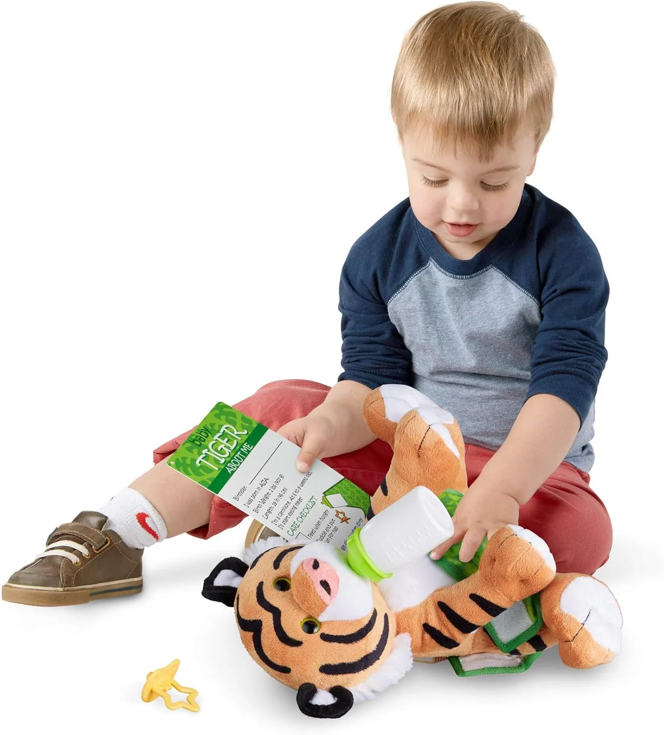 Melissa & Doug 11-Inch Baby Tiger Plush Stuffed Animal with Pacifier, Diaper, Baby Bottle