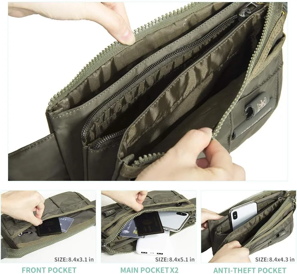 Men Women Fanny Pack, Sport Outdoor Waist Pack Bag, Anti-Theft Bum Bag, Jogging Cycling Hiking Running Traveling(Y9C Green)