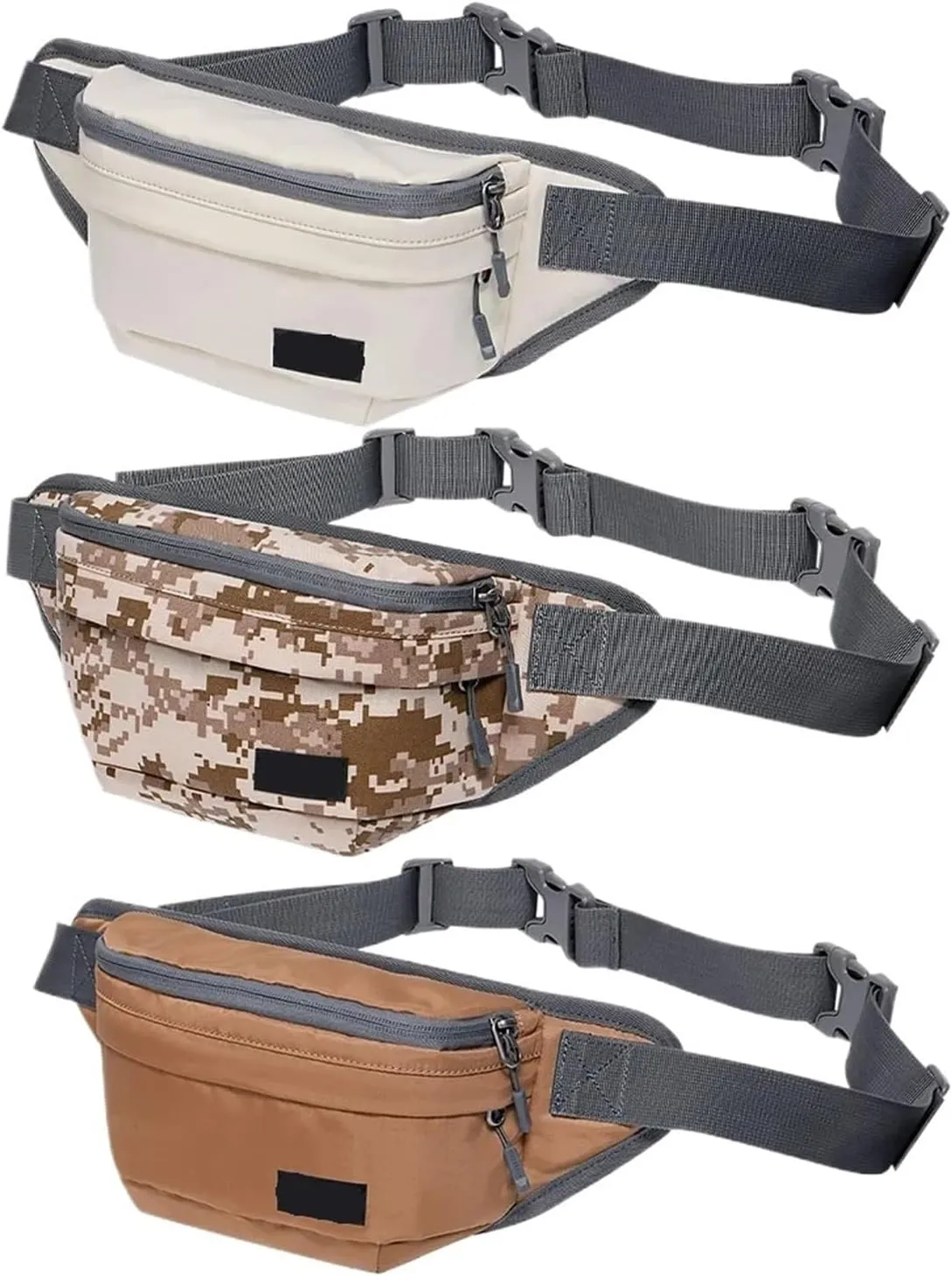 Men Women Resist Large Hiking Waist Bag Pack Carrying All Phones Running Walking Traveling(White)