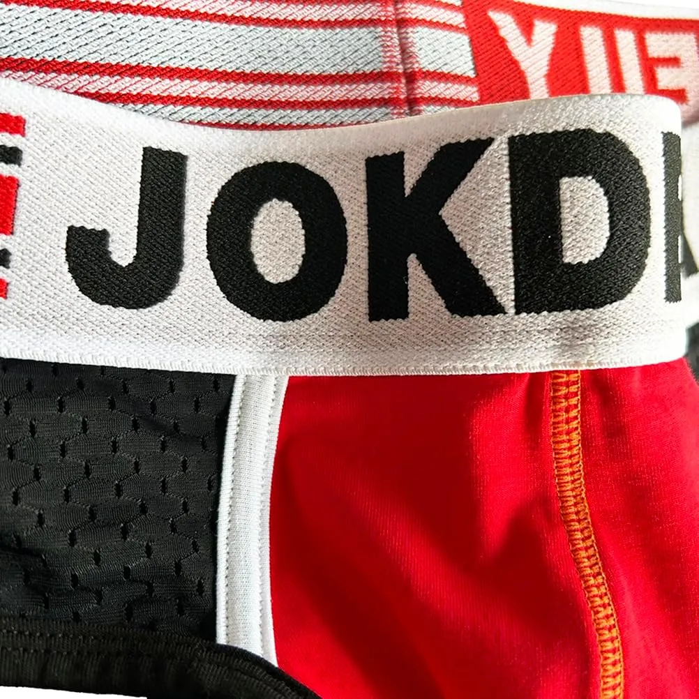 Men's Athletic Supporters Jockstrap 4-Pack Cotton Wide Waistband Active Underwear