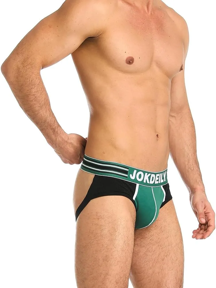 Men's Athletic Supporters Jockstrap 4-Pack Cotton Wide Waistband Active Underwear