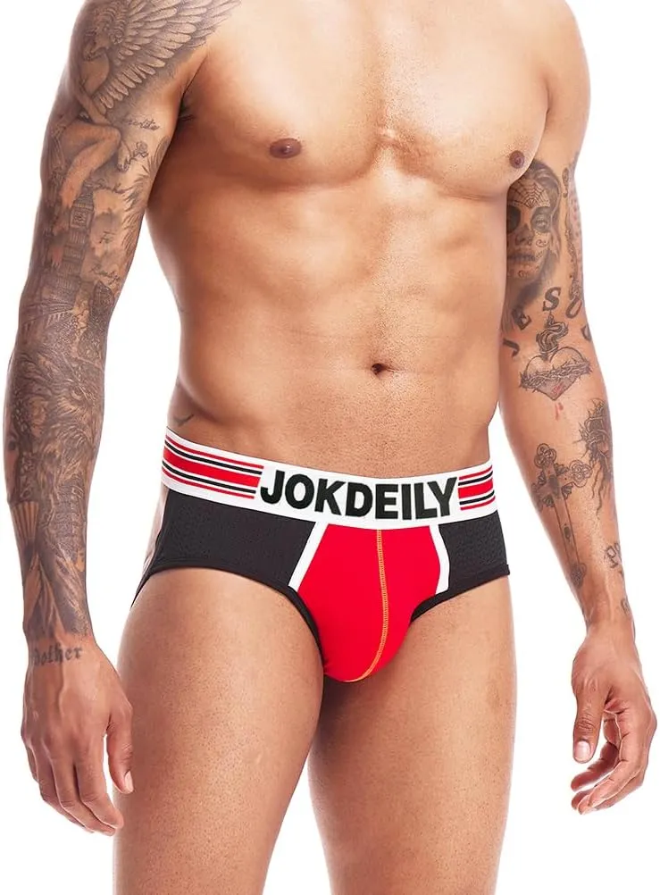 Men's Athletic Supporters Jockstrap 4-Pack Cotton Wide Waistband Active Underwear