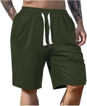 Men's Athletic Waffle Shorts Quick Dry with Pockets Bermuda Gym Running Workout Lightweight Activewear Trunks