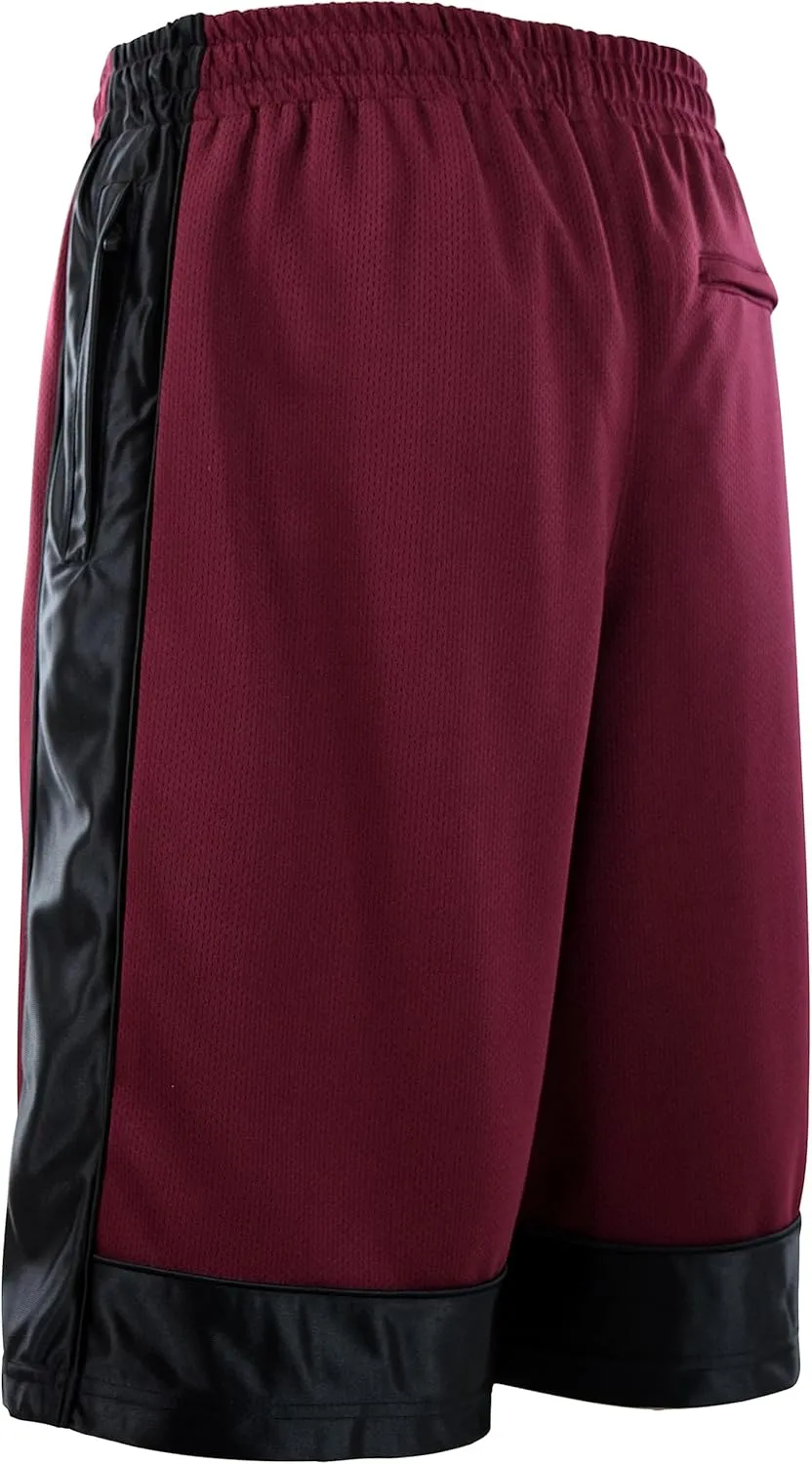 Mens Basketball Training Shorts with 3 Zippered Pockets