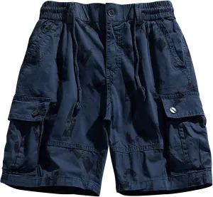 Mens Cargo Shorts Multi Pocket Relaxed Fit Work Shorts Camo Lightweight Hiking Shorts for Camping Hiking