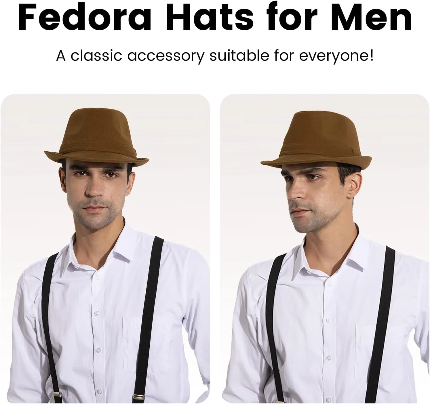 Men's Classic Manhattan Structured Trilby Fedora Hat for Women
