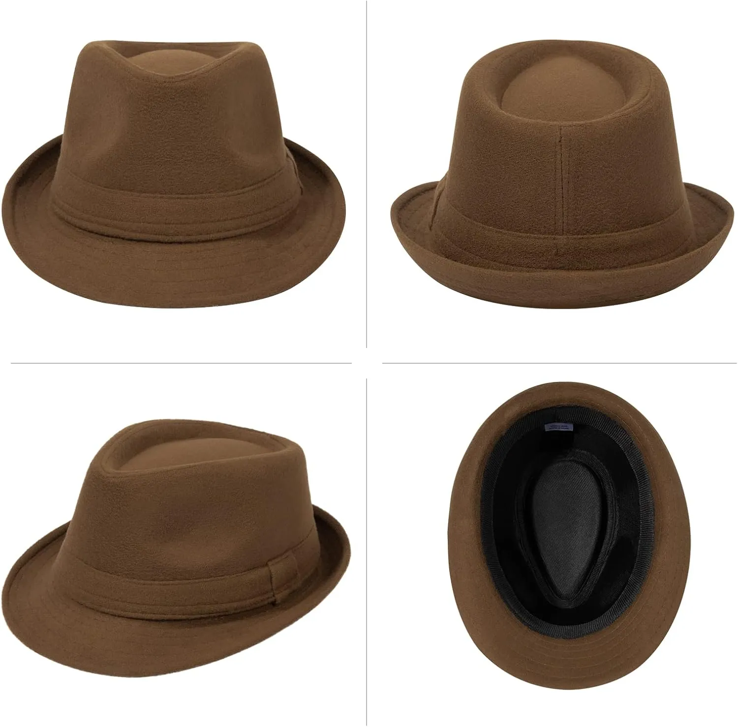 Men's Classic Manhattan Structured Trilby Fedora Hat for Women