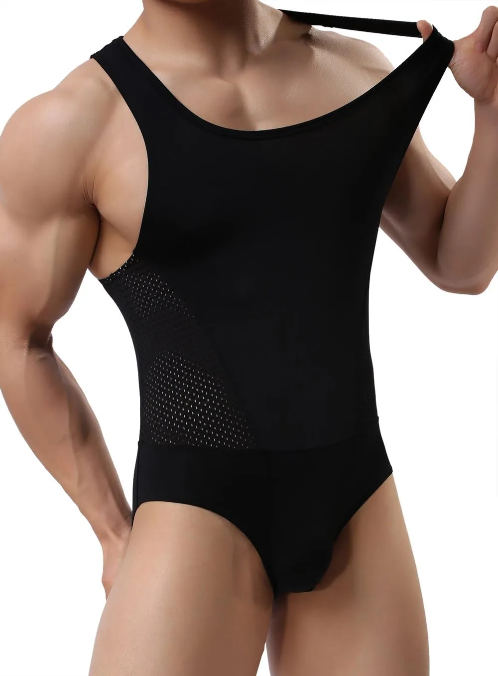 Men's Figure-Shape Bodysuits Elastic Workout Clothes Swimwear, Fitness, Cycling 2241