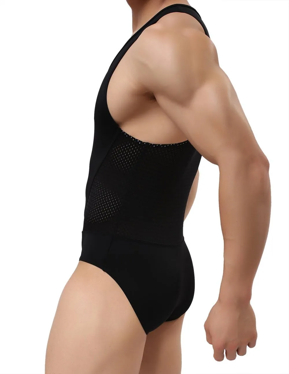 Men's Figure-Shape Bodysuits Elastic Workout Clothes Swimwear, Fitness, Cycling 2241