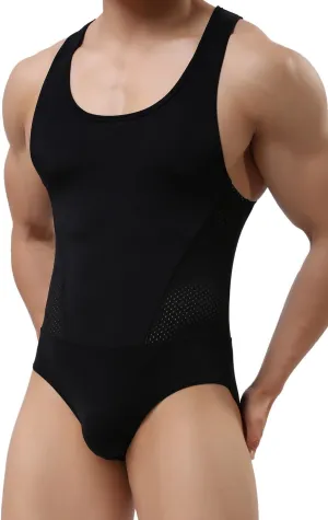 Men's Figure-Shape Bodysuits Elastic Workout Clothes Swimwear, Fitness, Cycling 2241